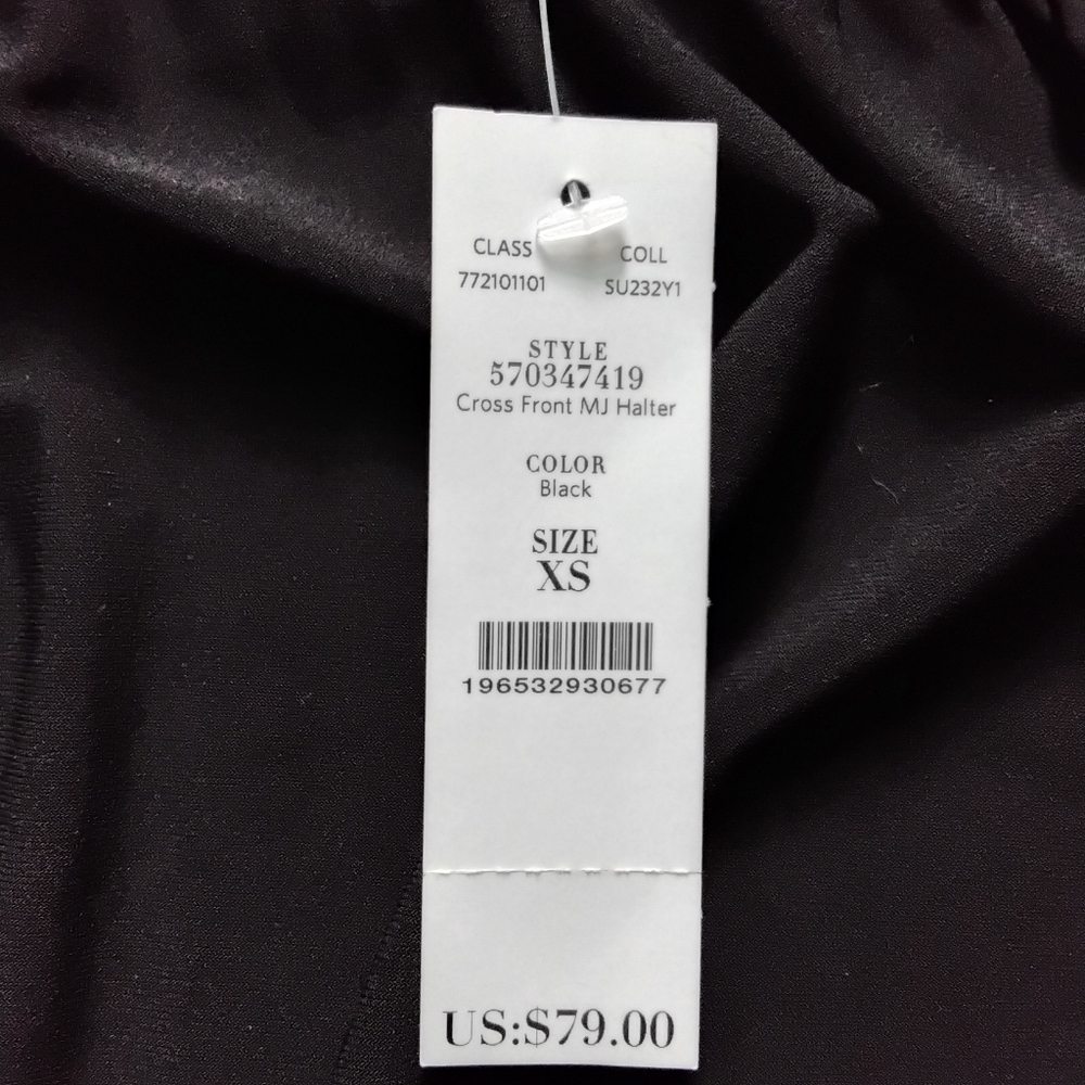 White House Black Market Cross Front Halter Tunic – Black XS, NWT - Picture 6 of 10
